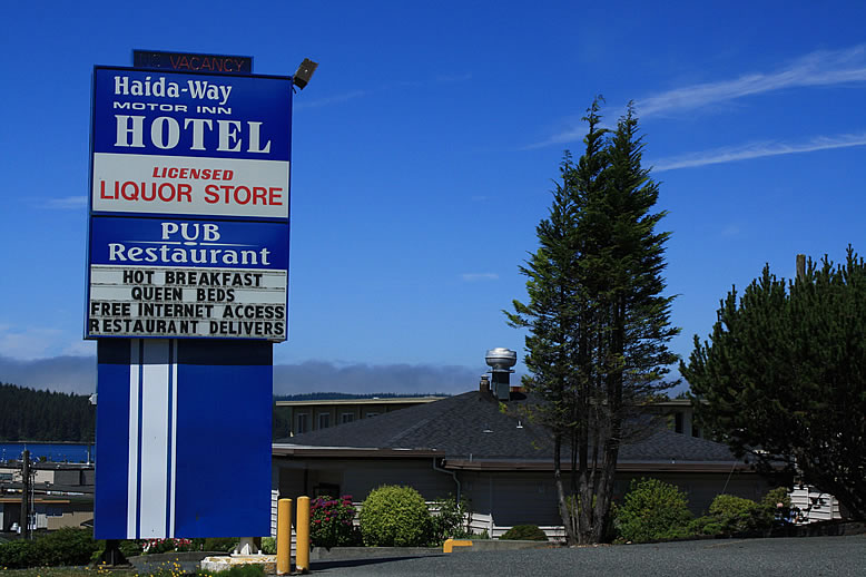 Haida Way Hotel Sign